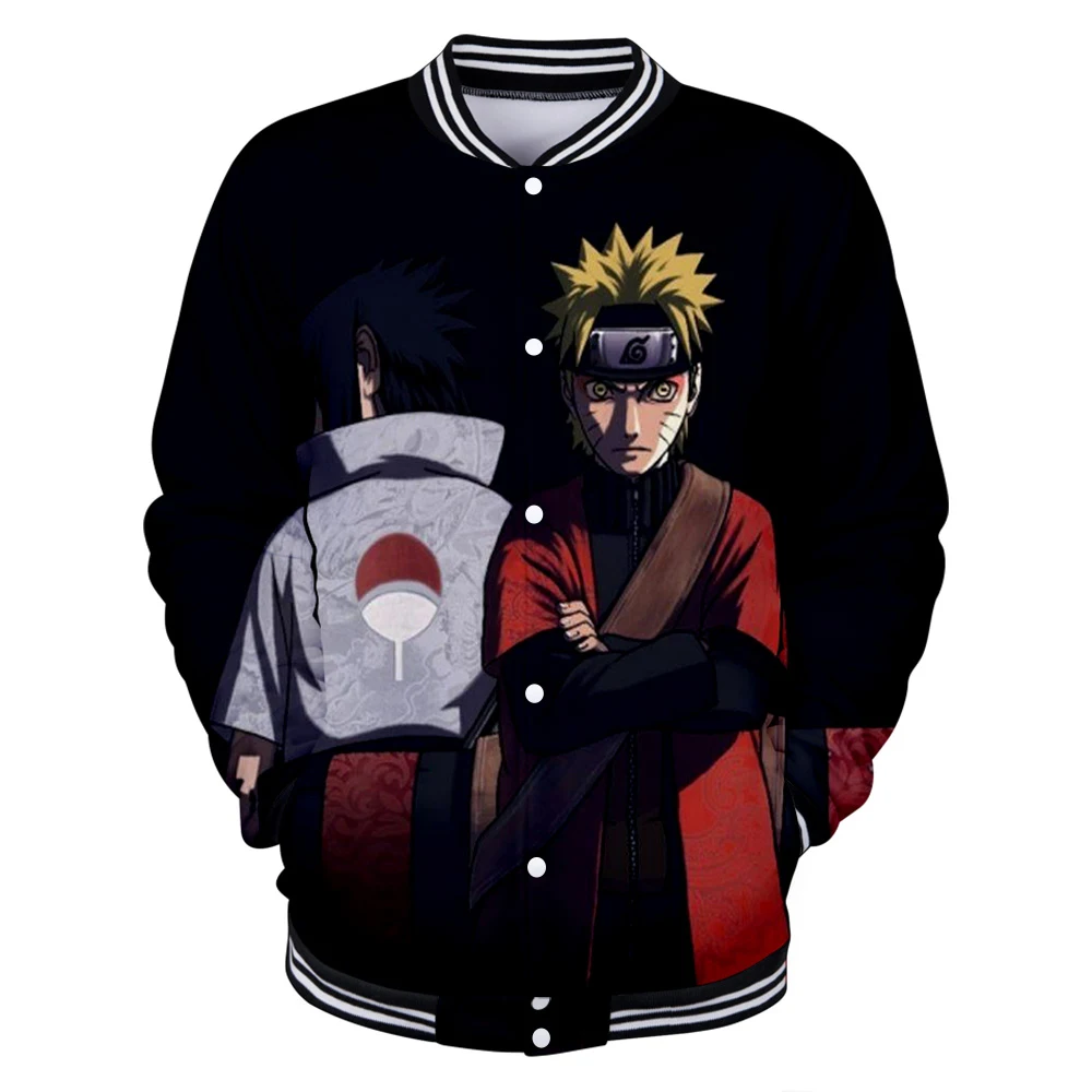 

2019 Anime Naruto Baseball Jacket Streetwear Coat Casual College Baseball Jackets Mens Coats And Jackets Plus Size Boys Clothes