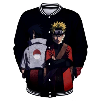 

2019 Anime Naruto Baseball Jacket Streetwear Coat Casual College Baseball Jackets Mens Coats And Jackets Plus Size Boys Clothes