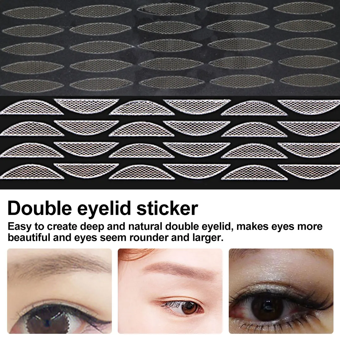 

Olive type 120pcs Gauze Mesh Lace Stick Double Fold Eyelid Adhesive Without Glue Transparent Double Eye Tape Tools