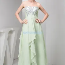 Дизайн горячей продажи плюс формальные невесты горничная бисером шифона нестандартного размера длинные элегантные sexy Выпускные Платья