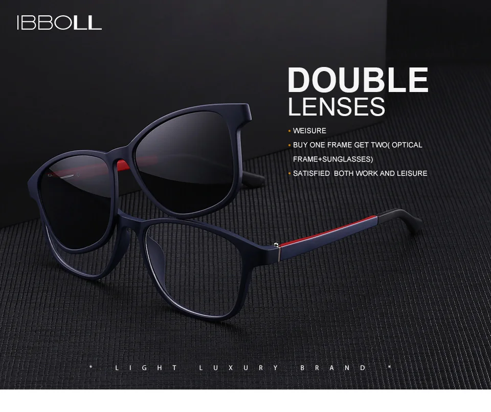 Ibboll мужские солнцезащитные очки поляризационные фирменные дизайнерские роскошные солнцезащитные очки для мужчин клип на солнцезащитные очки Квадратные Oculos De Sol 7006