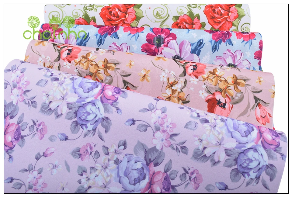 Chainho Цветочные Мягкие войлочные ткани, напечатанные полиэфирные нетканые войлочные ткани, для украшения дома или шитья кукол и рукоделия, 40 см х 45 см/шт