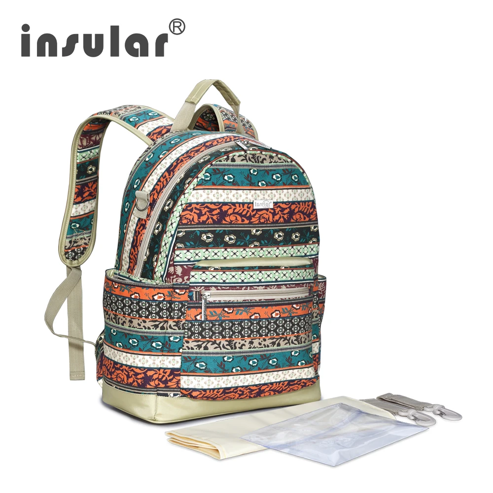 Insular top brand الحفاض حقيبة مومياء قدرة كبيرة حقيبة سفر الطفل maternitt انن تمريض الرعاية حقيبة للطفل