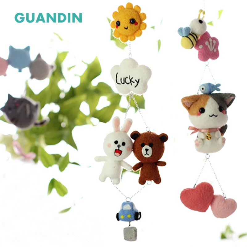 GuanDin 1 шт./упак. необработанный серый Кот Шерсть Войлок Сделай Сам протыкать