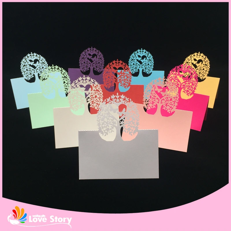 

40pcs Laser Cut Flower Tree Table Name Place Card Butterfly Wedding Decoration Event Party Supplies Wedding