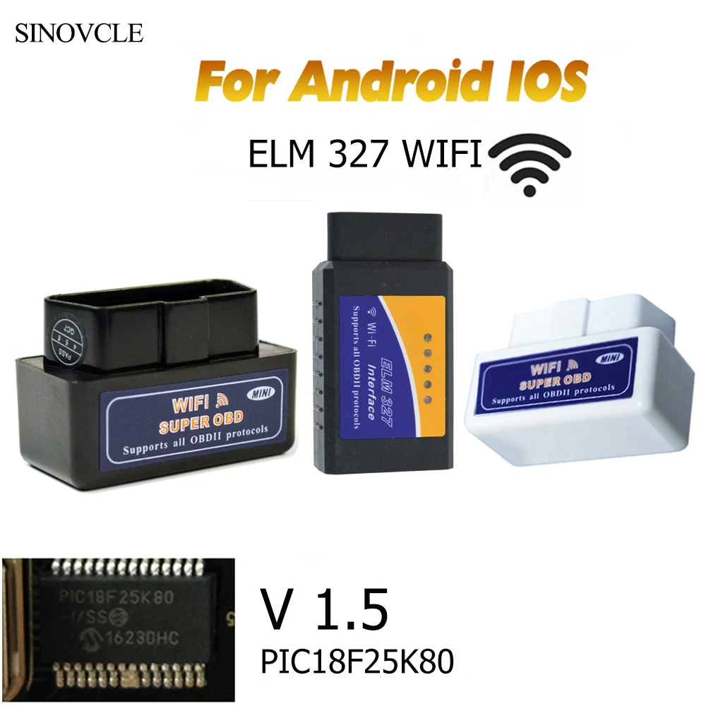 OBD2/OBDII Bluetooth/wifi MINI ELM327 V1.5 для IOS/Android автоматический диагностический сканер
