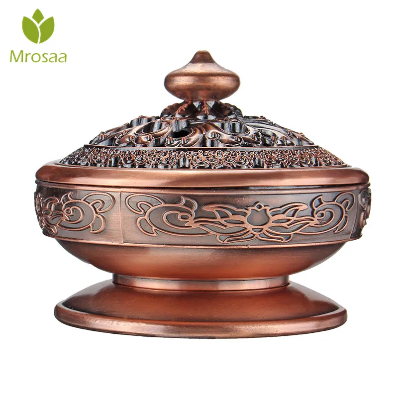 

Mrosaa Alloy Tibetan Lotus Incense Burners Buddhist incense Holder Tea Brazier Sandalwood Metal Craft Home Decor Ornaments Hot