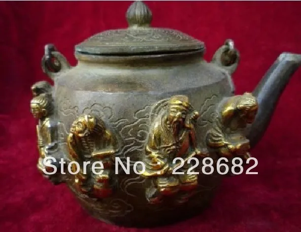 

Chinese Vintage Rare Ming Dynasty Bronze teapot flagon fast shiping