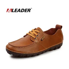 ALEADER Hombres Zapatos Mocasines De Cuero Genuinos Ocasionales Nuevo 2016 de La Moda de Primavera Pisos Hechos A Mano Mocasín mocasines Sapato zapatos hombre