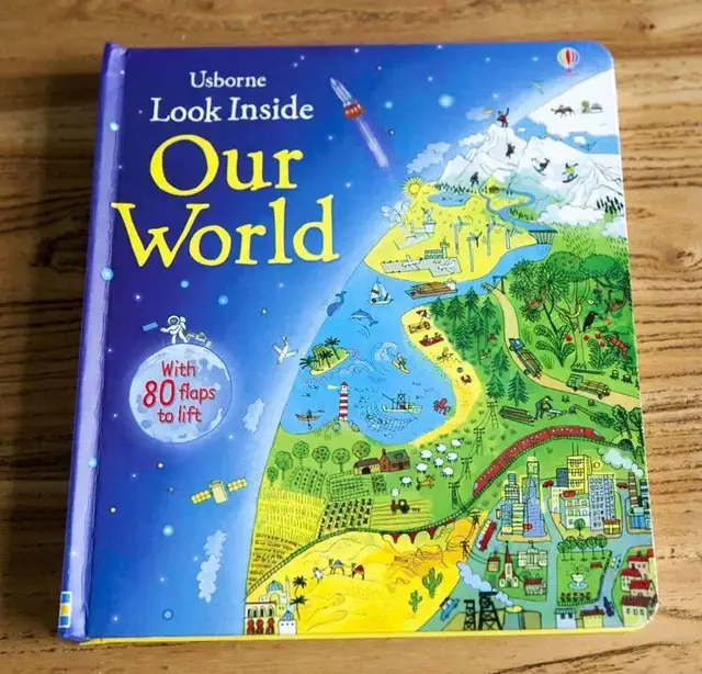 English children books Look inside original baby educational Picture Our World with 80 flaps to