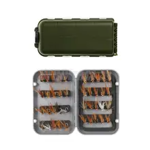 Рыбалка набор инструментов 40 штук Различные Сухие Рыболовные крючки с муха коробка+ Водонепроницаемый приманки Чехол для хранения с 16 Отсеков