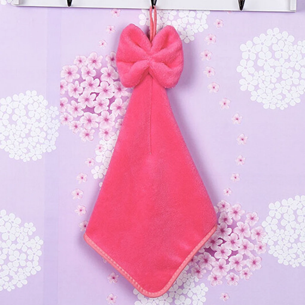 Экологически чистое модное милое бархатное впитывающее полотенце с бантиком, 4 цвета, кухонное полотенце