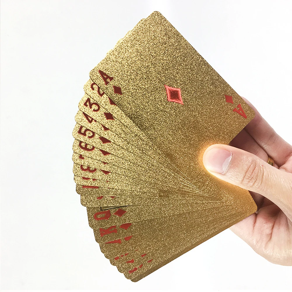 Gold Foil Poker Universal Creative Waterproof Chess Entertainment for Collections and Gifts with High Quality Appearance | Спорт и