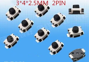 

3x4x2.5 H 3x4 Micro switch Button Tactile Push Button Car Key Switch Button Remote Key 2PIN