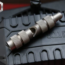 EDC титана сплава TC4 выживания свисток взрыв Полный металлический открытый свисток брелок кулон подарок