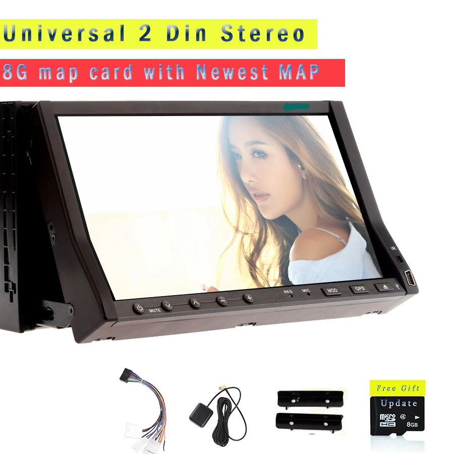 Cheap Radio Autoradio Logo CD RDS win8 AMP Video Stereo GPS Car DVD MP3 7"Touch Screen Player FM AM Audio 3D BT Sub 12