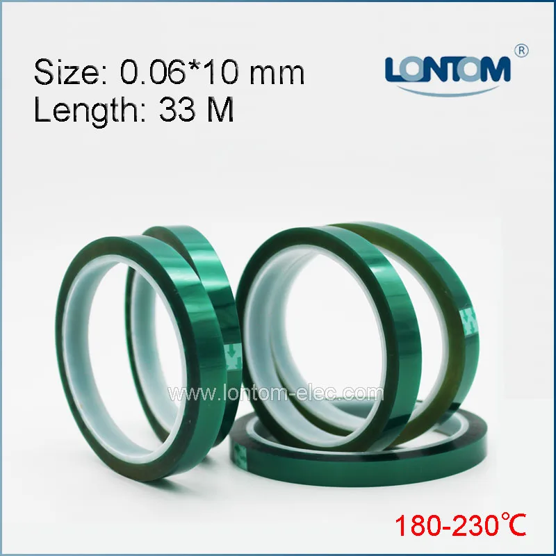 

10mm width Green PET Adhesive Tape High Temperature for PCB Solder Shielding