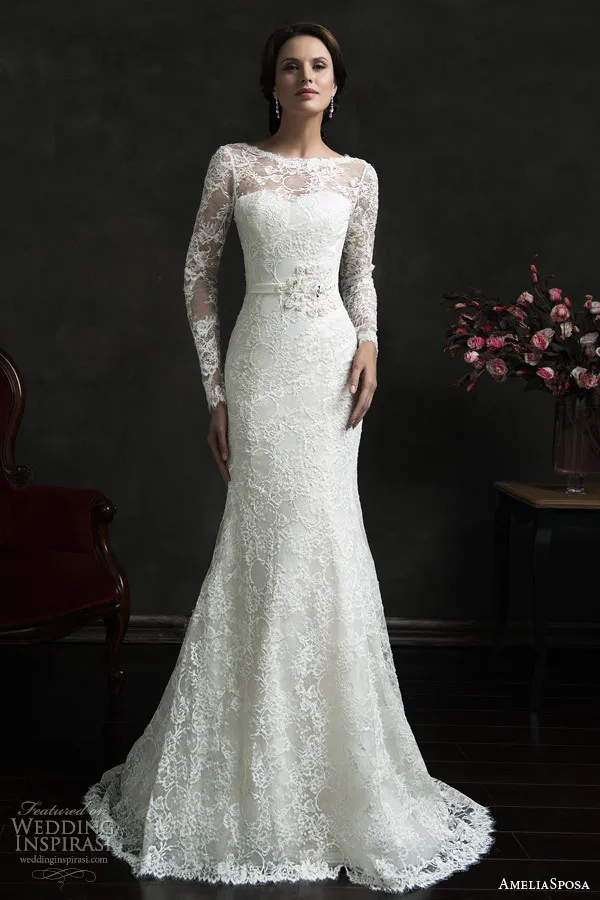 long sleeve wedding dress designers