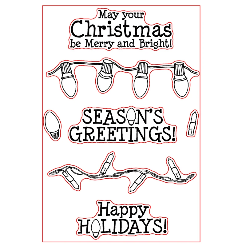 Holidays Christmas Lights Clear Stamps for DIY Scrapbooking DIY Craft Making Decor Transparent Stempels New Silicone Seal