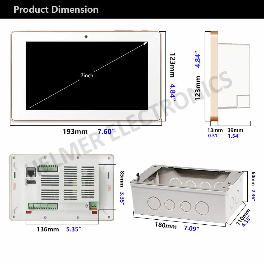 US $469.99 7 WIFI Audio Digital Stereo Amplifiertouch Screen In Wall Android Systemhome Audio USB Music PlayerHDMI Home Theater System