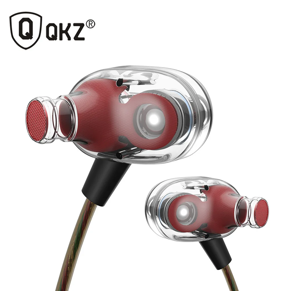 QKZ KD8 двойной блок привода в ухо наушник бас сабвуфер наушники HIFI DJ Monito бег спортивные наушники гарнитура - Цвет: Without Mic