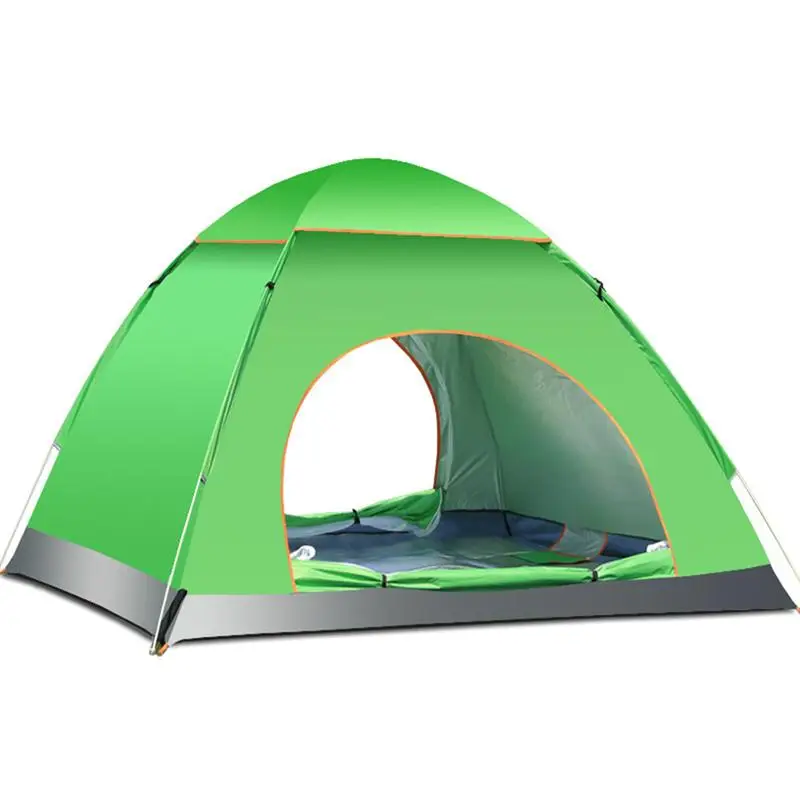 

3-4 Person Automatic Folding Tents Family Tents Beach Tent Camping Double Speed to Open Rejection (Green)