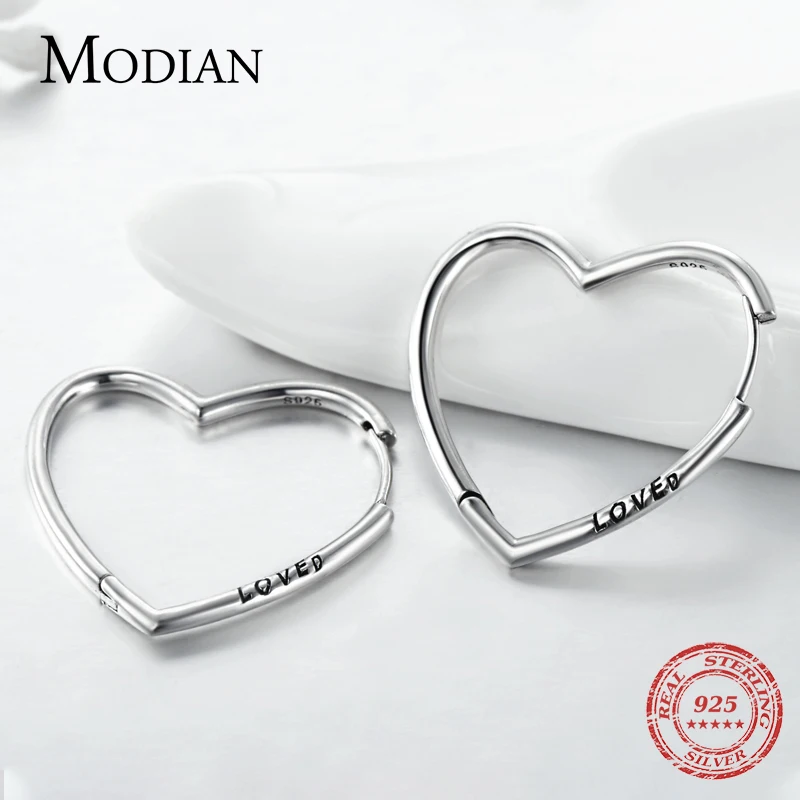 Modian новая распродажа 100% 925 стерлингового серебра с принтом сердце Любовь