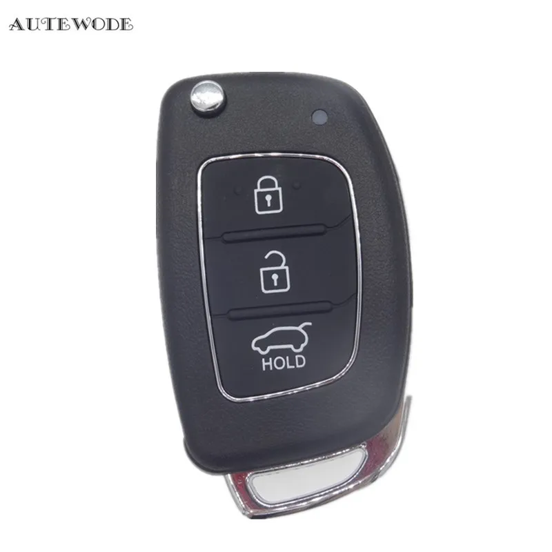 

AUTEWODE ReplaceFlip Remote Key Shell Fob For Hyundai Solaris ix35 ix45 ELANTRA Santa Fe HB20 Verna Solaris 3 Button