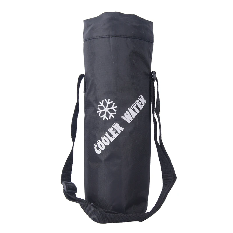 Универсальная сумка для бутылки с водой на шнурке, вместительная сумка для пикника, походные сумки для воды - Цвет: Black