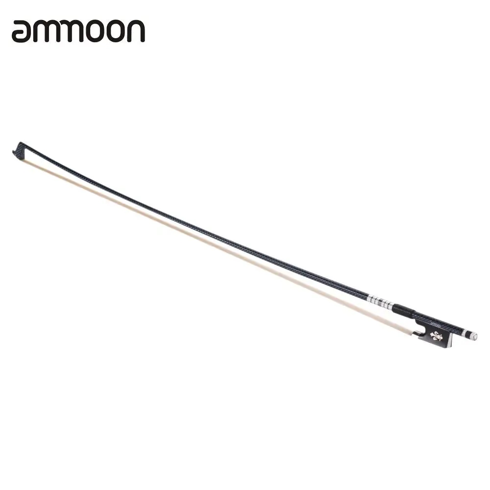 Ammoon хорошо сбалансированный 4/4 скрипка смычок для скрипки Плетеный углеродное волокно круглая палка изысканный конский волос Эбеновое дерево лягушка