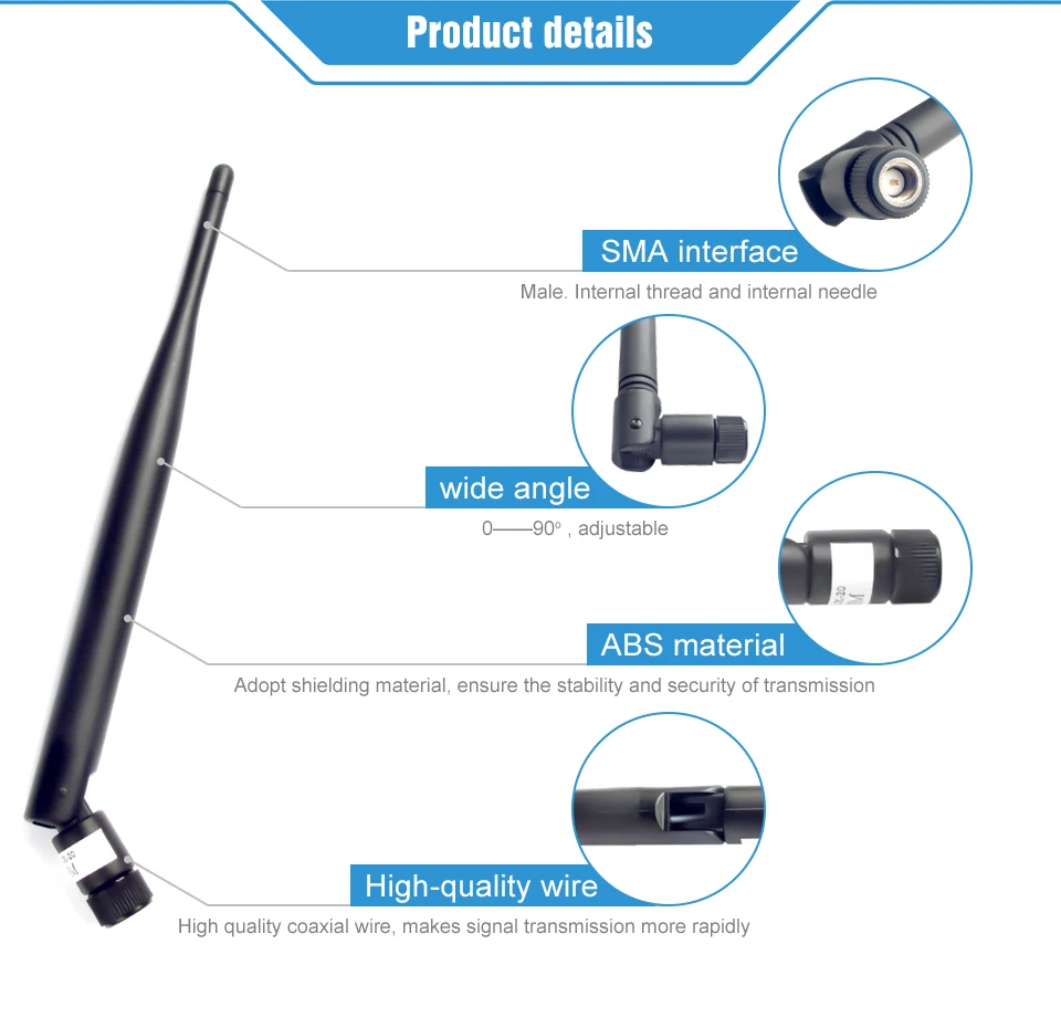 TX433-JKS-20 433 МГц wifi антенна с высоким коэффициентом усиления 3.0dBi SMA-J интерфейс 50 Ом Uhf Гибкая всенаправленная телевизионная антенна внешняя