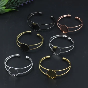 

10pcs Vintage style 20mm round lace base-mixed color -bracelet base