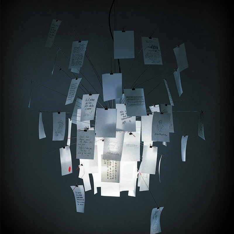 

Modern Dia 47.24" Ingo Zettel'z 5 Paper Zettel Pendant Lamp Suspension for Bedroom Dinning Room Living Room Pendant Light B063