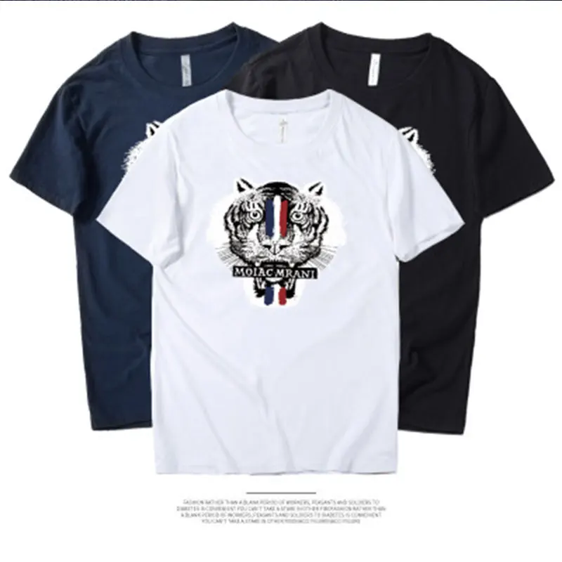 

T-Shirt Men Slim 100% Cotton Animal Printed tiger Fit Custom Funny Cartoon Design Stylish Fitness T-Shirt Tee Shirt Homme Top