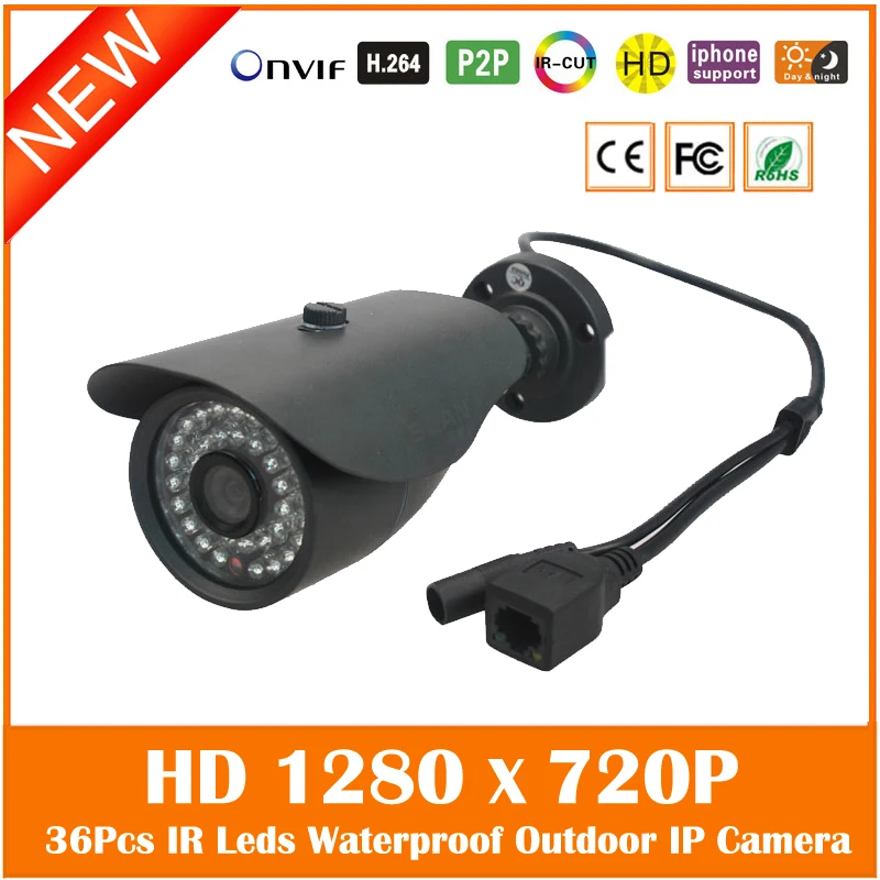 

Hd 720p Bullet Ip Camera 1.0mp Outdoor Weatherproof Surveillance Security Infrared Night Vision Cctv Webcam Freeshipping Hot