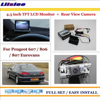 

For Peugeot 607/806/807 Eurovans Back UP Reverse Camera & 4.3" Color LCD Monitor Screen 2 in 1 Rearview Parking System