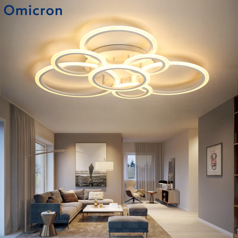 Omicron Modern LED Home Decor Lamp Ceiling Lights White Acrylic Body Lamp For Living Room Bedroom Study Room Lamp