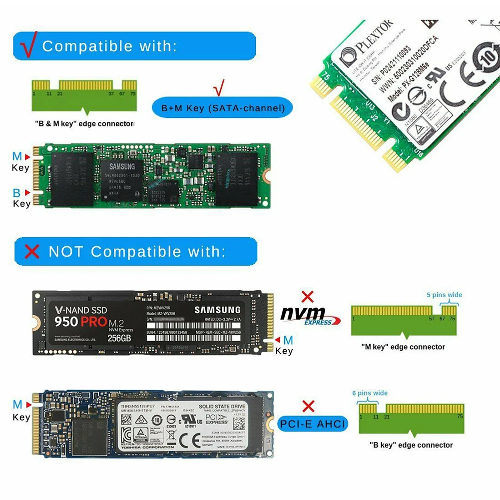 Resistencia al choque SATA a M.2 añadir en las tarjetas de expansión alta capacidad 6 GB/s Durable NGFF convertidor SSD a SATA3 tarjeta de adaptador estable