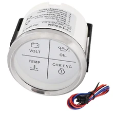 Universal 52mm 4LED Alarme Medidor Indicador 12 v/24 v para Carro Barco Motor de veículos Marinhos Iate auto carro LCD À Prova D’ Água