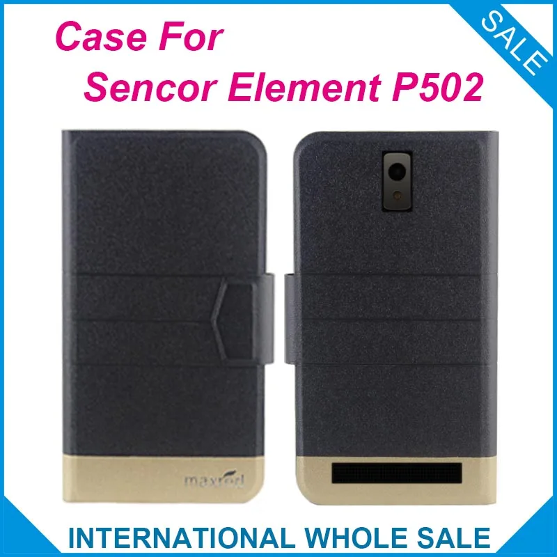 

5 Colors Hot! Element P502 Case Fashion Business Magnetic clasp Flip Leather Exclusive Case For Sencor Element P502