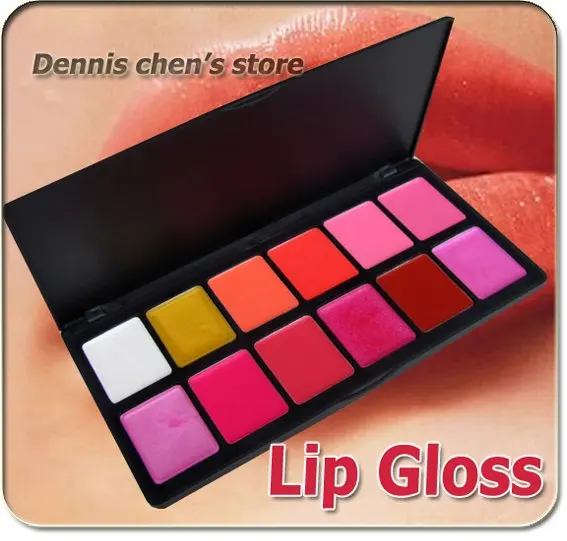 Wholesale Professional 12 Colorful Lip Gloss Palette Set Lipstick
