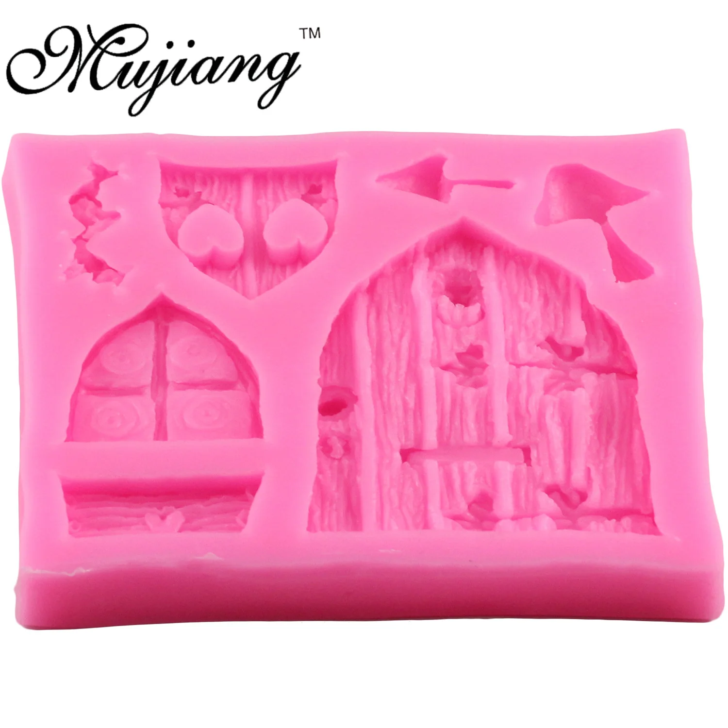 Mujiang мультфильм сказочный дом дизайн силиконовые формы помадка торт украшения формы окна гриб шоколадные конфеты Fimo глиняные формы