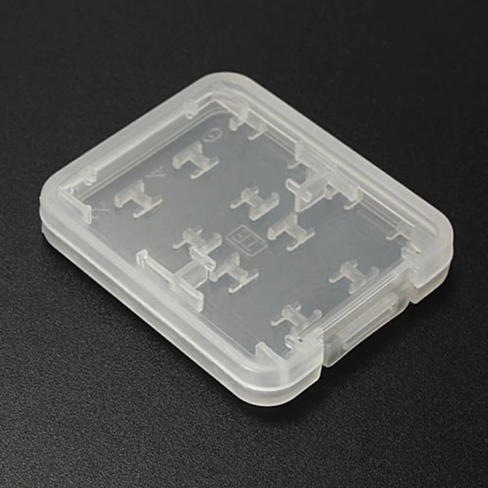 

1pc 8 in 1 Protector Holder Plastic Transparent Micro For SD SDHC TF MS Memory Card Storage Case Box Bag