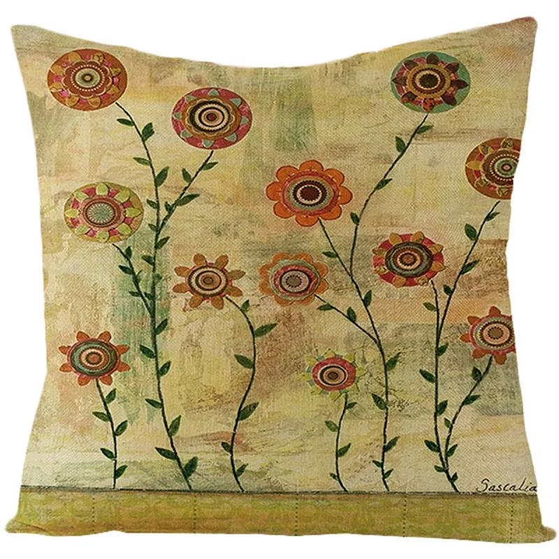 Чехол для подушки в цветочек Fuwatacchi Ranch View чехол с розовым цветком и зеленым