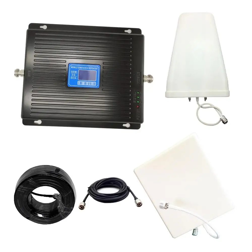 

900 1800 2100 Mhz Gsm Repeater Cell Phone Signal Booster LTE Cellular Signal Booster Tri Band Mobile Signal Amplifier 2G 3G 4G