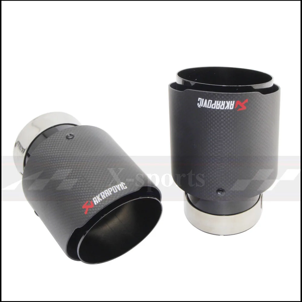 

Car Styling Akrapovic Matte Carbon Fiber Muffler Tip Exhaust Systems Tail Pipes Stainless Steel Trim Straight black for bmw e34