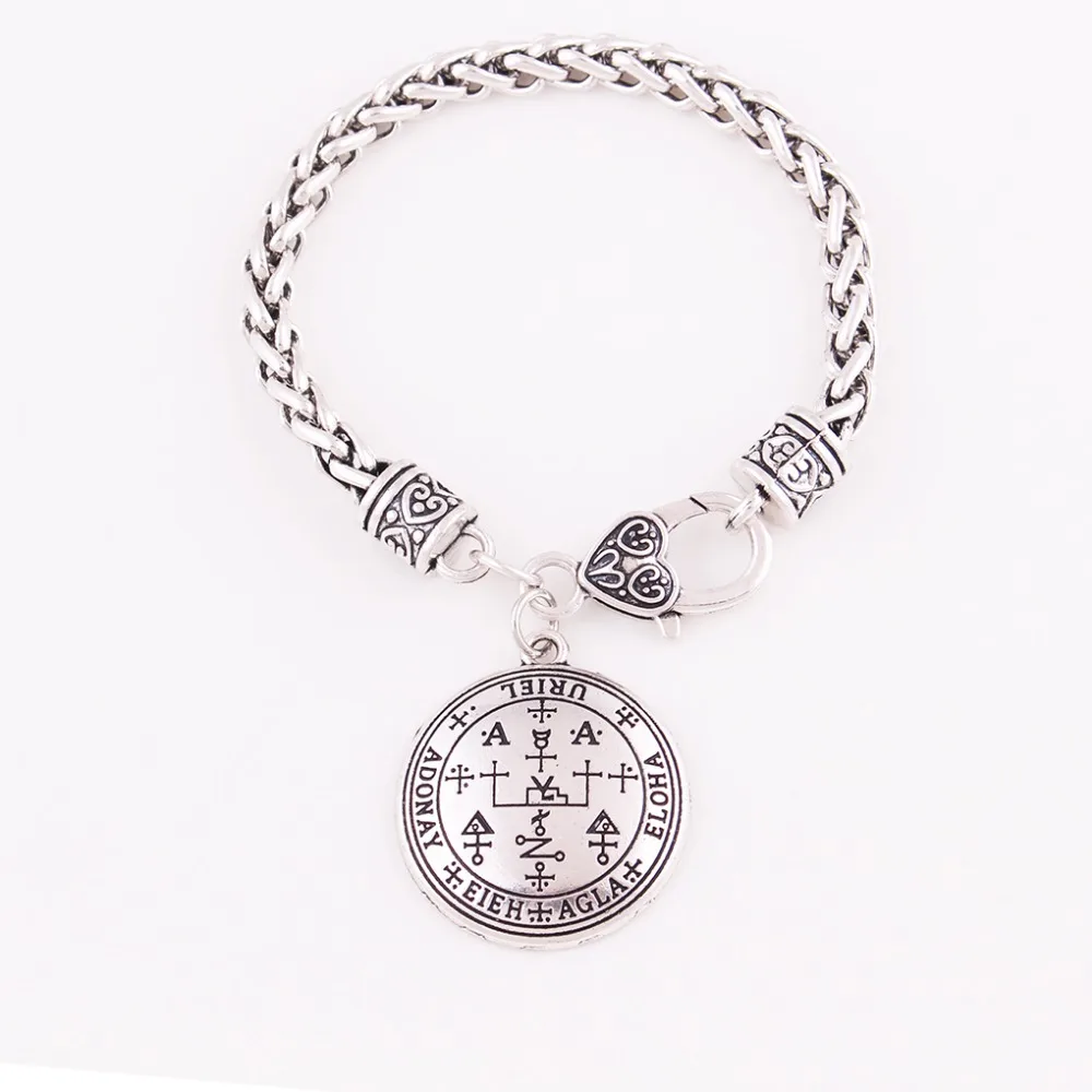

Special Design Religions Wheat Link Chain Bracelet Archangel URIEL Angelic Religions Talisman Amulet Provide Dropshipping