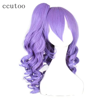 

ccutoo 22" Purple Wavy Long Lady's Party Halloween Hair Synthetic Heat Resistance Fiber Murasakibara Atsushi Cosplay Full Wigs