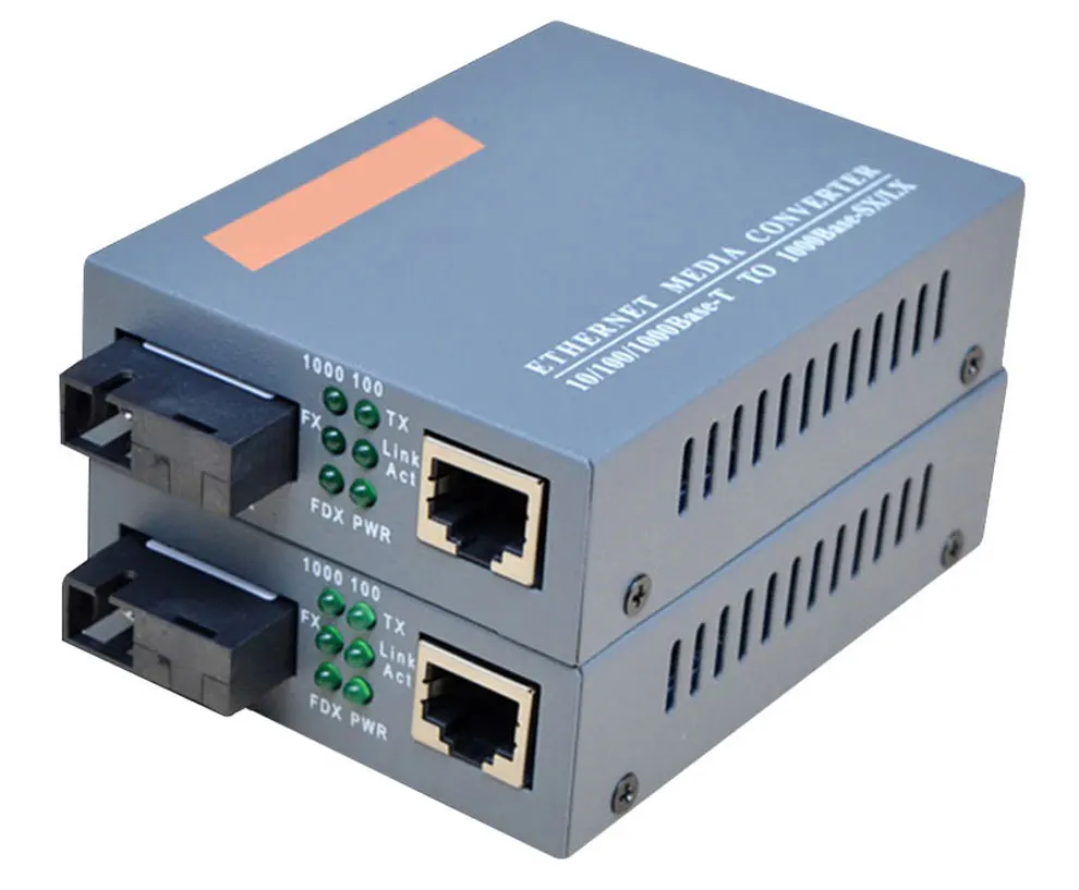 Gigabit волокно оптический Media Converter HTB-GS-03 A & B 1000 Мбит/с одиночный режим Один SC порты и разъёмы 20 км внешний питание 3 пары