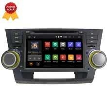 1024*600 Quad Core Android 4.4.4 Fit TOYOTA HIGHLANDER 2008 2009 2010 2011 2012 2013 Car DVD Player GPS Navigation TV 3G Radio